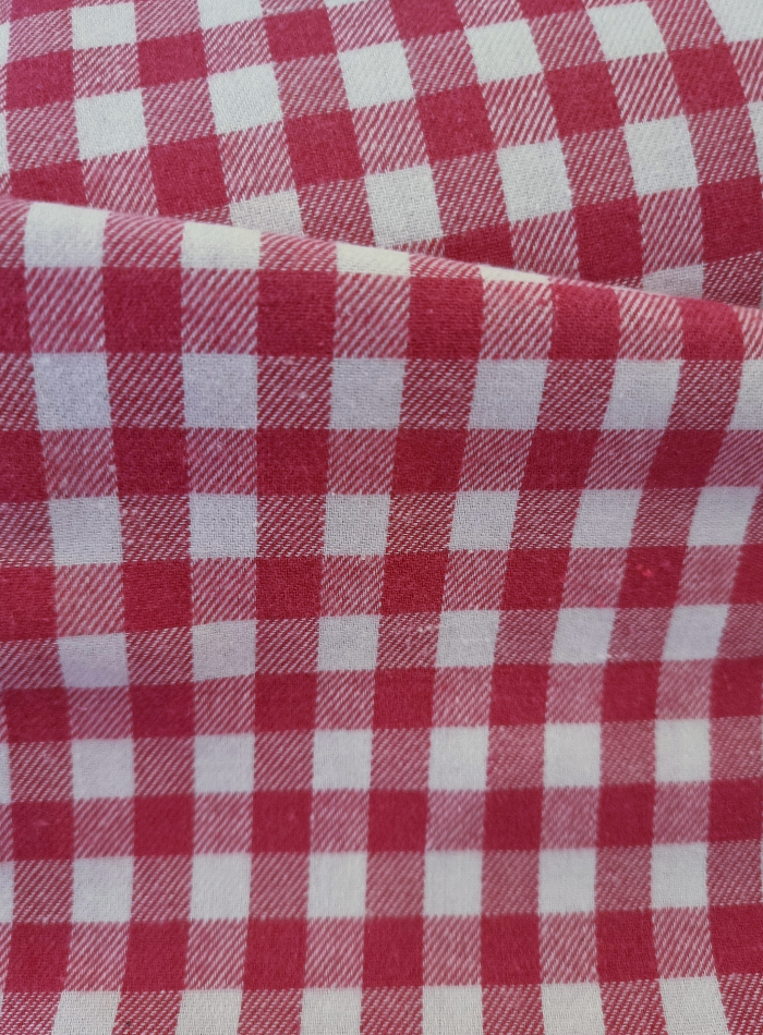 Brushed Pink Checked Polycotton