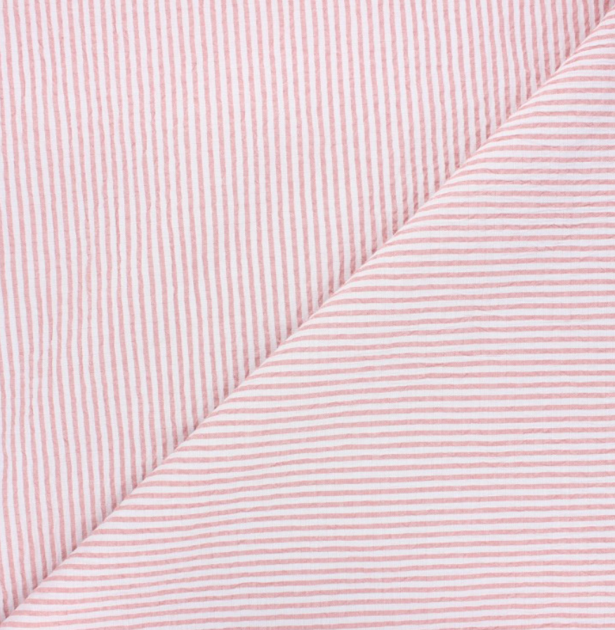 Pink Striped Chambray Cotton
