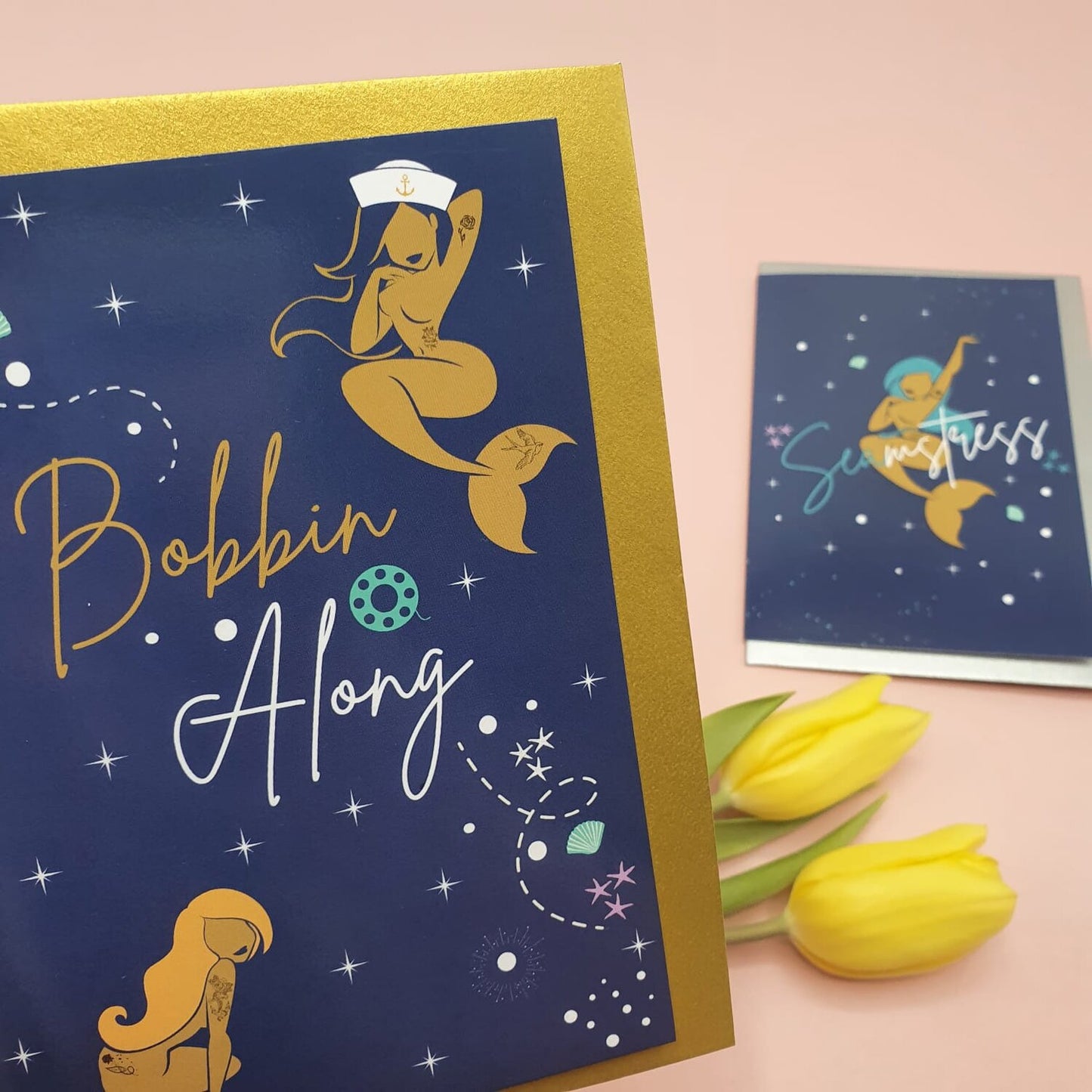 Bobbin Along | Sewing Themed Greeting Card