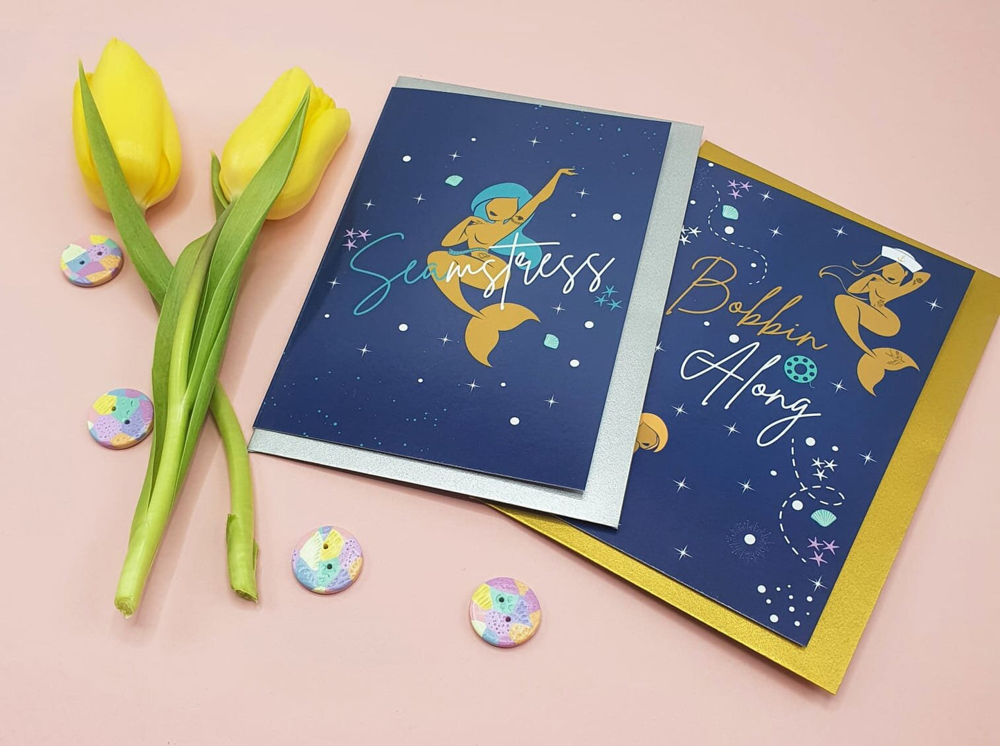 Bobbin Along | Sewing Themed Greeting Card