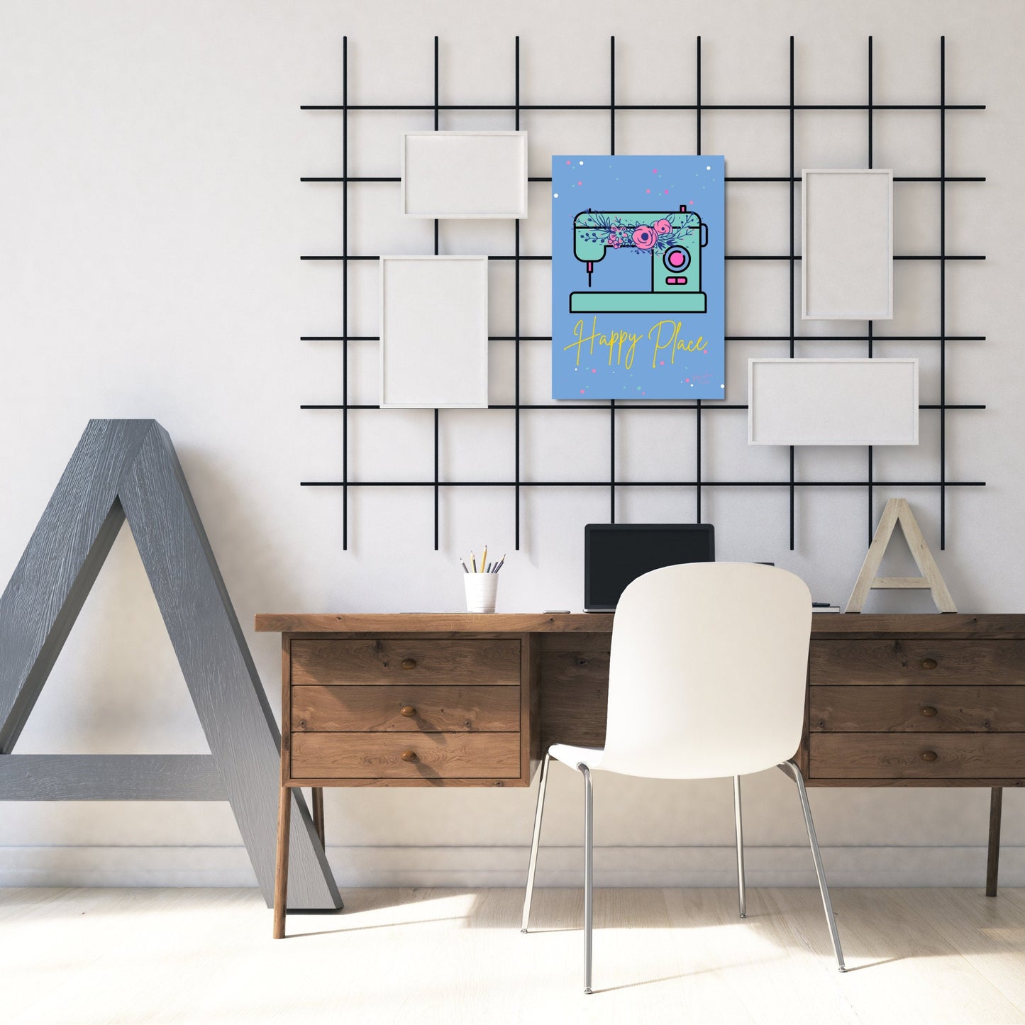 Happy Place | Digital Wall Art | Download Only | A3, A4, A5, A6 Sizes
