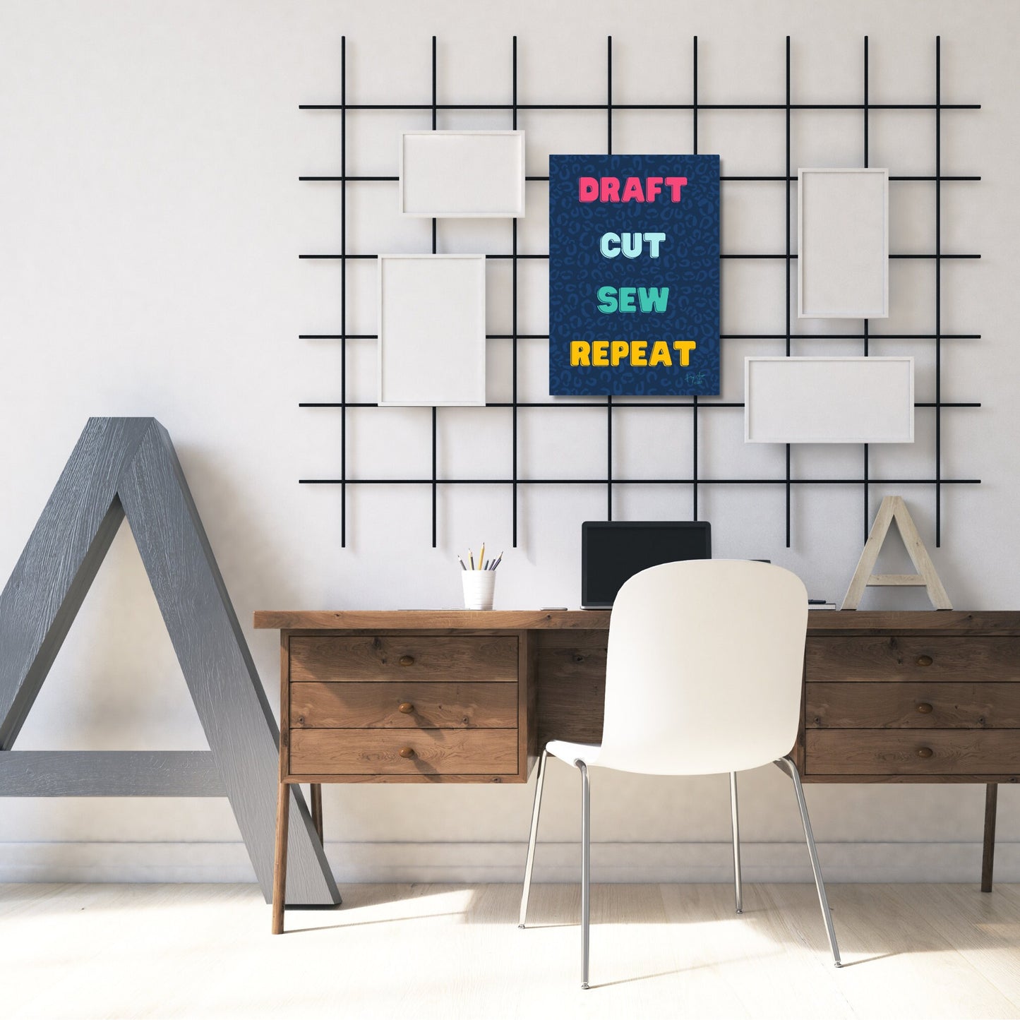 Draft Cut Sew Repeat | Digital Wall Art | Download Only | A3, A4, A5, A6 Sizes