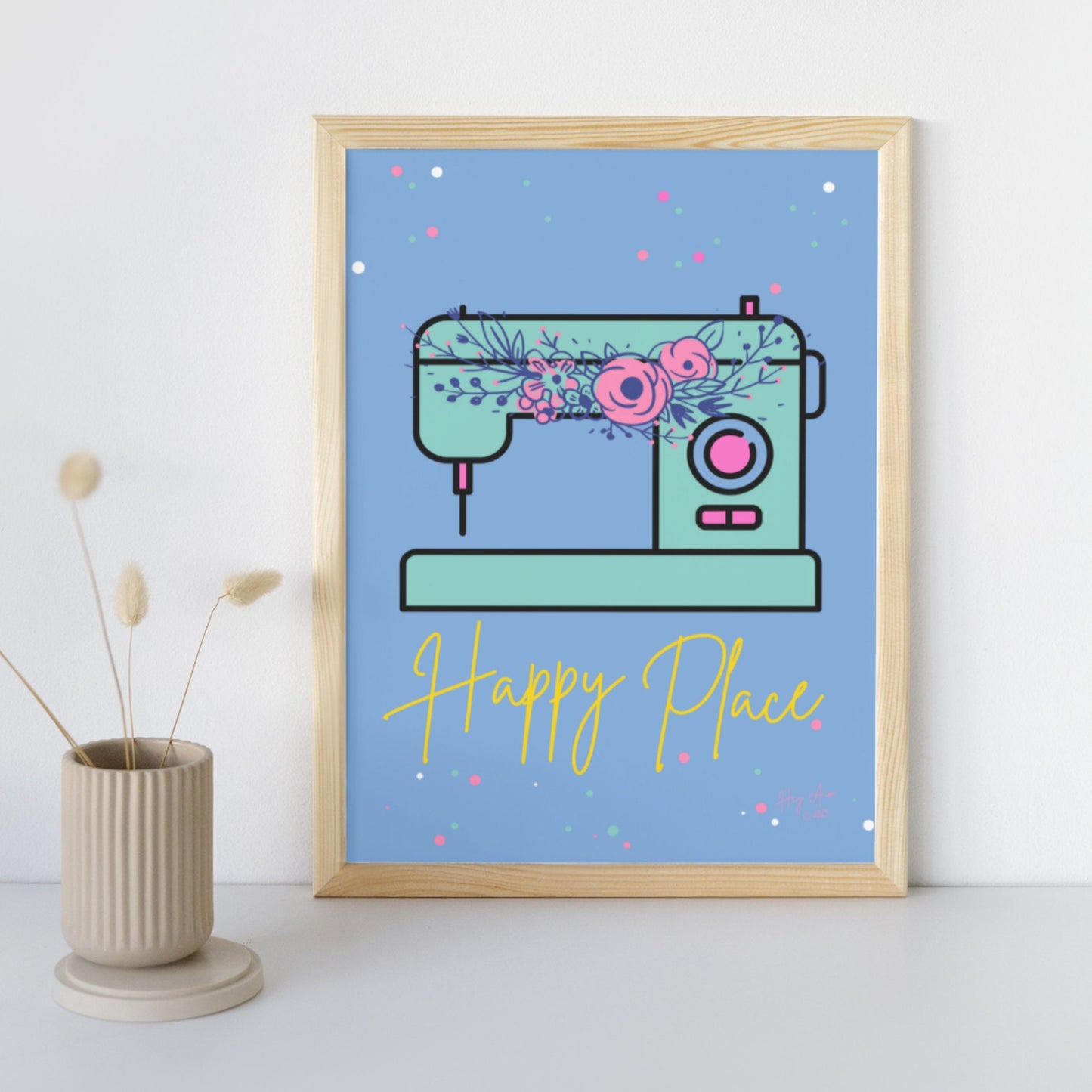 Happy Place | Digital Wall Art | Download Only | A3, A4, A5, A6 Sizes